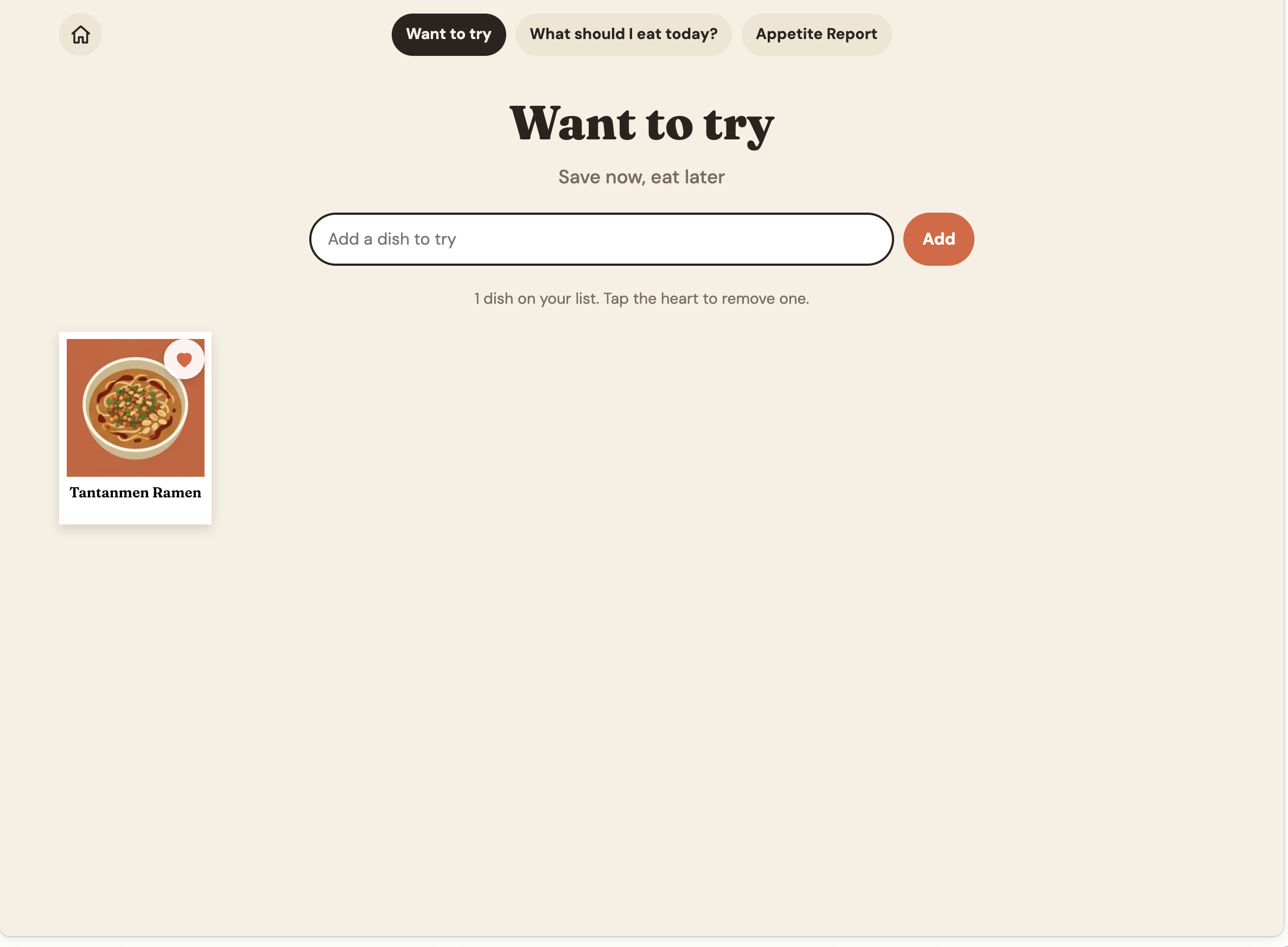 Want to try list